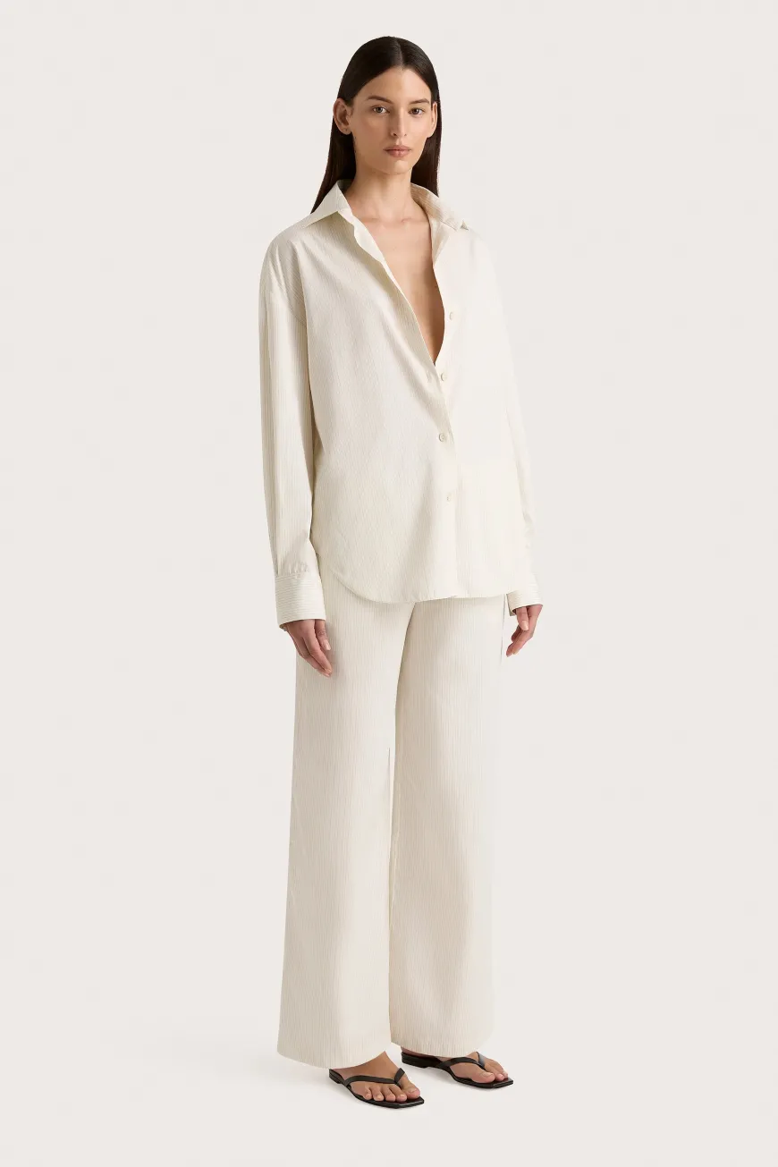 Freja Shirt Cream Pinstripe