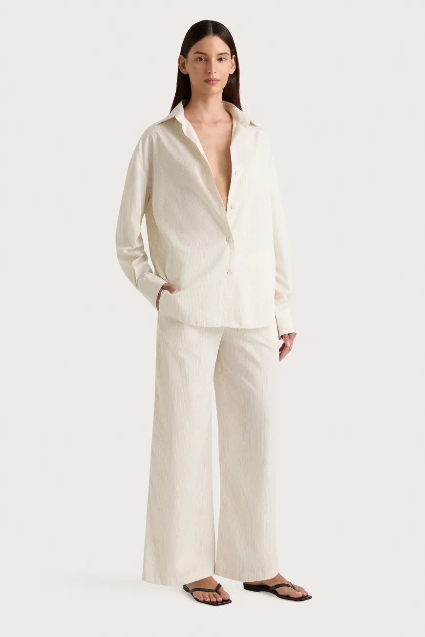 Freja Shirt Cream Pinstripe