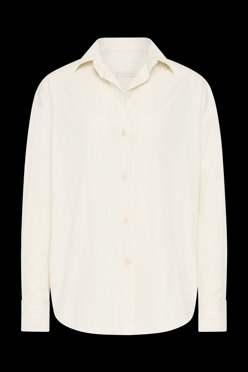 Freja Shirt Cream Pinstripe