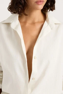 Freja Shirt Cream Pinstripe