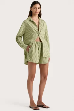 Freja Shorts Green Stripe