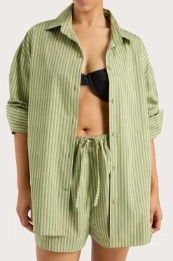 Freja Shorts Green Stripe