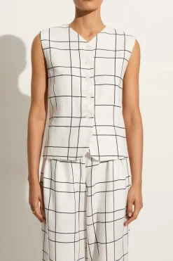 Genio Vest Letizia Check White
