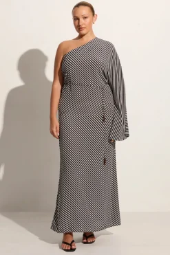 Gino Maxi Dress Toscano Stripe Black