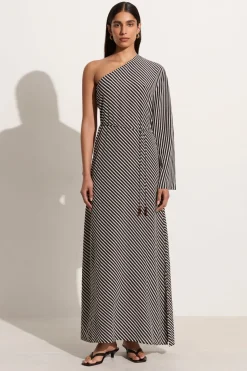Gino Maxi Dress Toscano Stripe Black