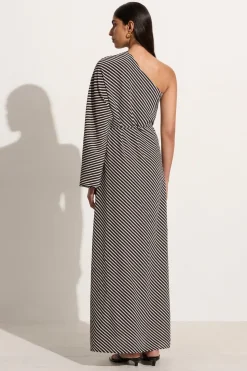 Gino Maxi Dress Toscano Stripe Black