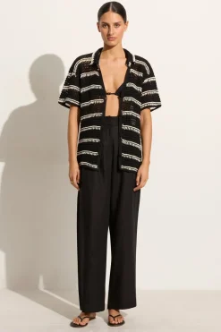 Gioia Handmade Crochet Shirt Black/Off White