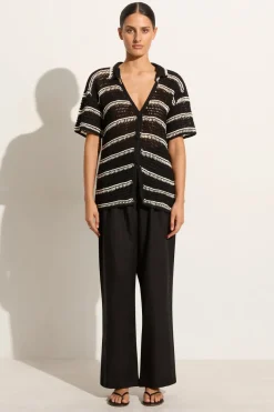 Gioia Handmade Crochet Shirt Black/Off White