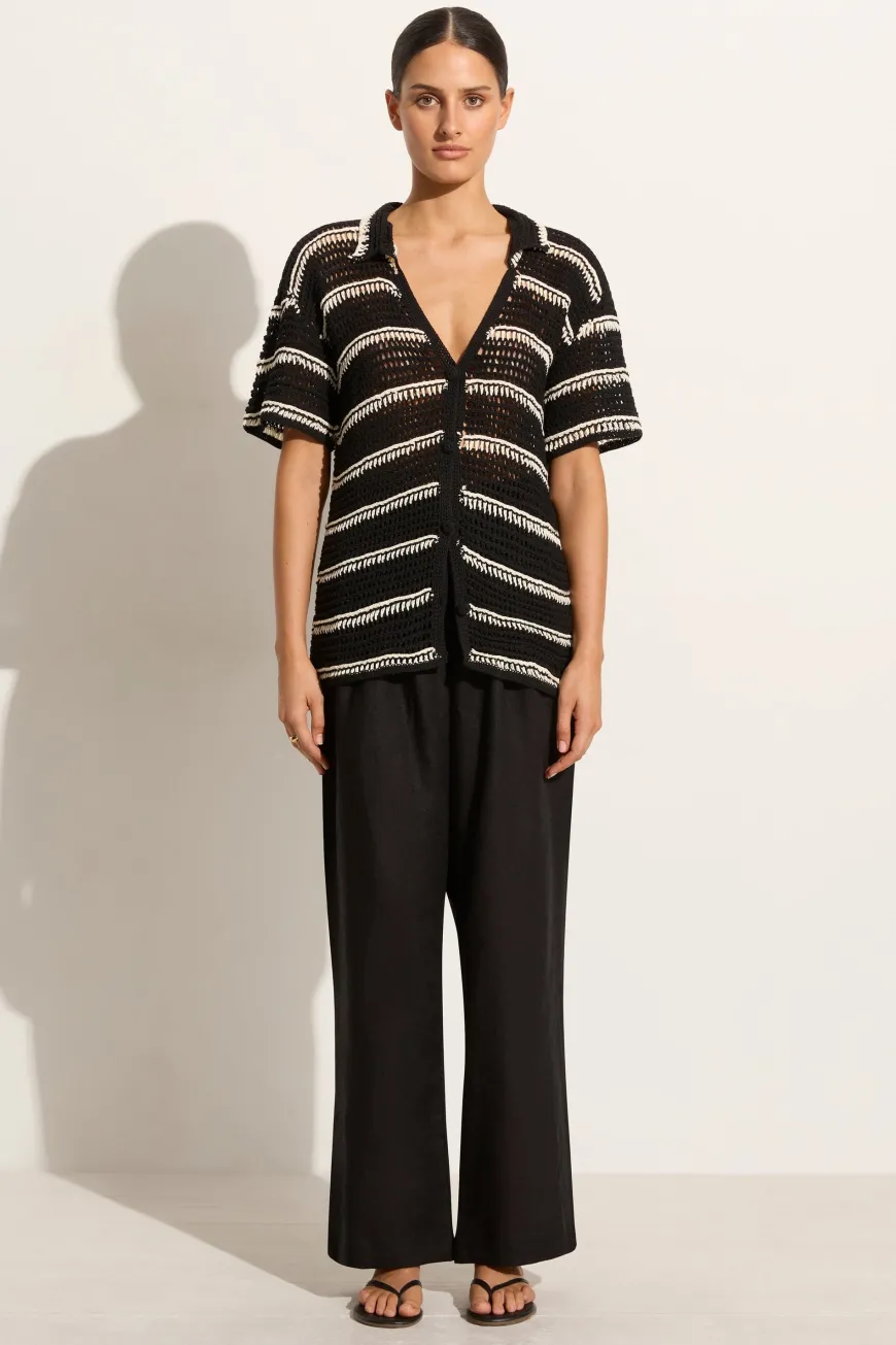 Gioia Handmade Crochet Shirt Black/Off White