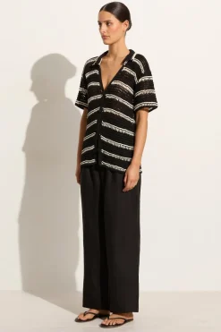Gioia Handmade Crochet Shirt Black/Off White