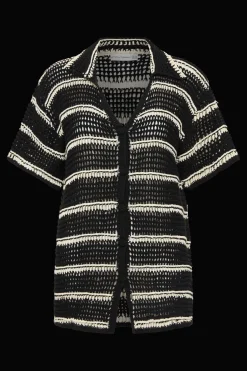 Gioia Handmade Crochet Shirt Black/Off White