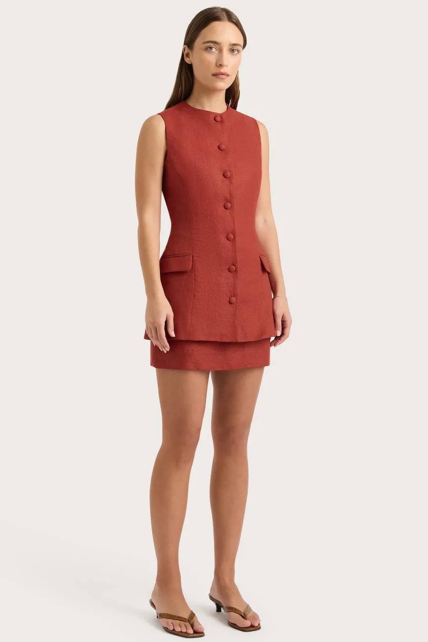 Jane Mini Skirt Garnet