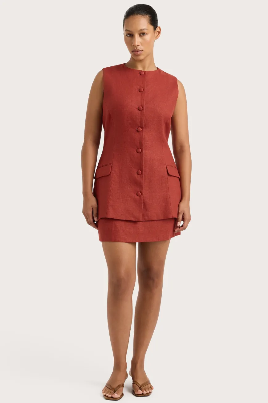 Jane Mini Skirt Garnet