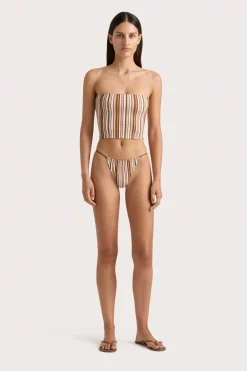 Jean Swim Top Terracotta Stripe