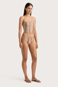 Jean Swim Top Terracotta Stripe
