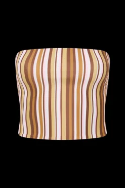 Jean Swim Top Terracotta Stripe