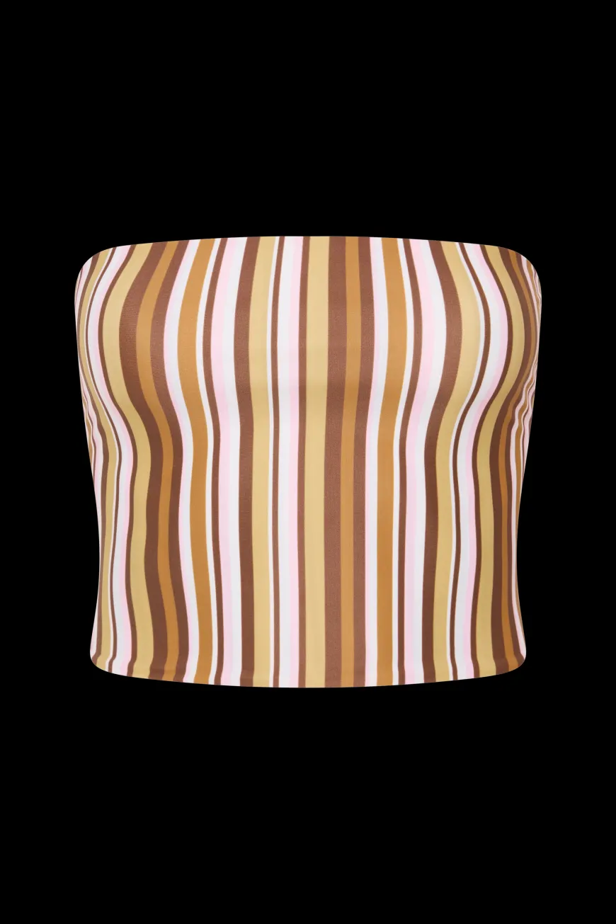 Jean Swim Top Terracotta Stripe