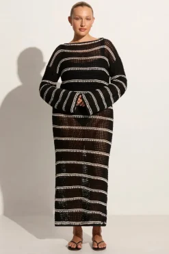 Jesolo Crochet Dress Black/Off White