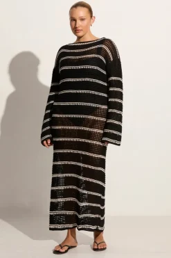 Jesolo Crochet Dress Black/Off White