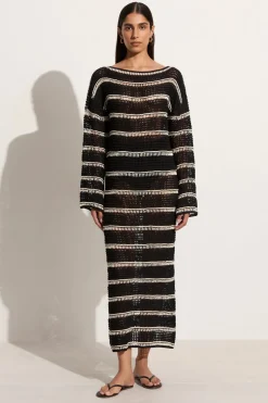 Jesolo Crochet Dress Black/Off White
