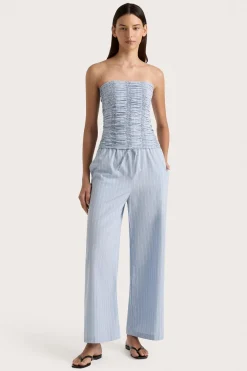 Jilliane Top Blue Pinstripe