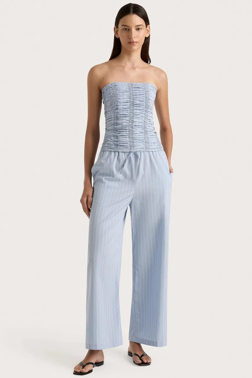 Jilliane Top Blue Pinstripe