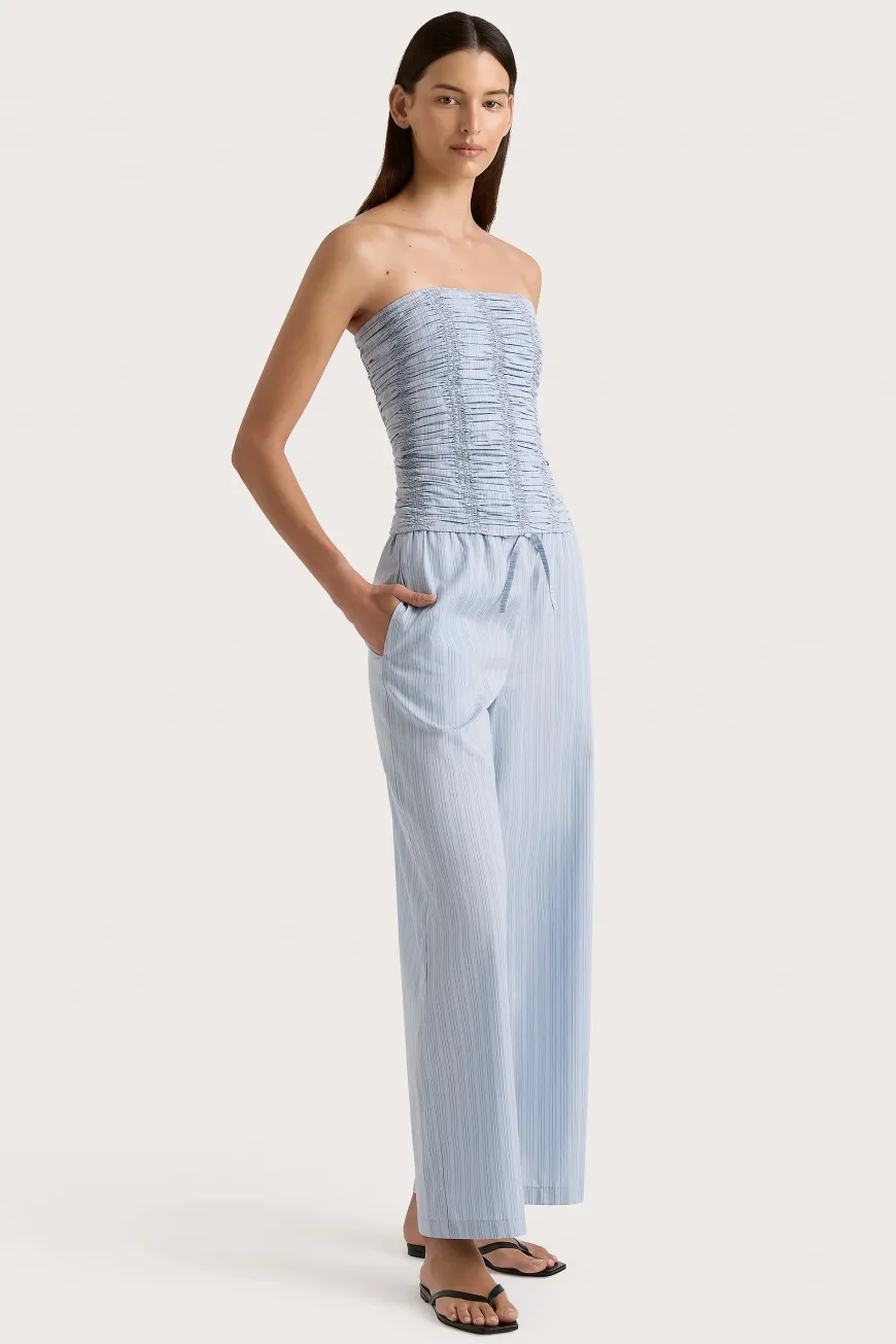 Jilliane Top Blue Pinstripe