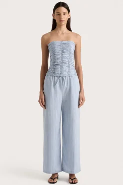 Jilliane Top Blue Pinstripe