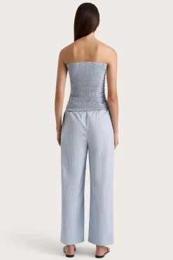 Jilliane Top Blue Pinstripe