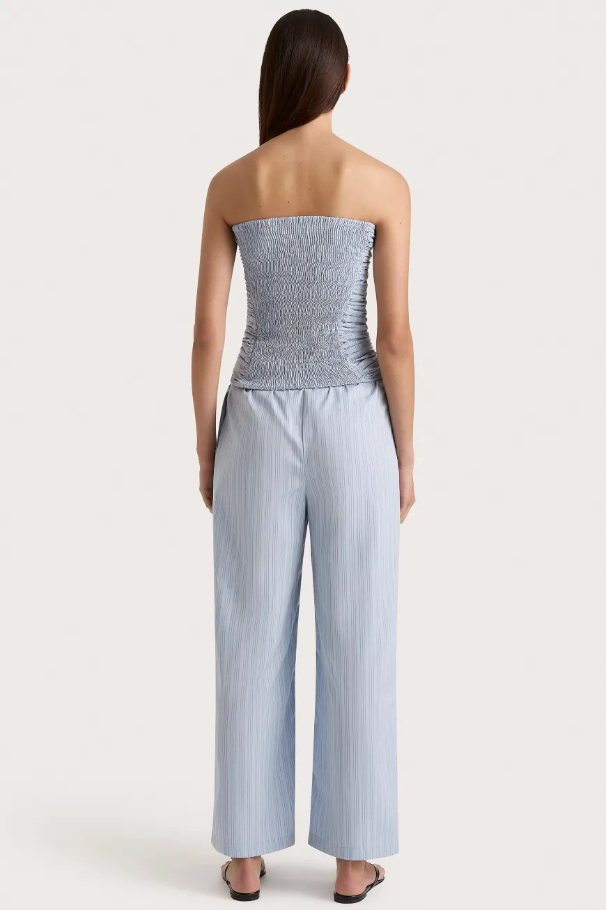 Jilliane Top Blue Pinstripe