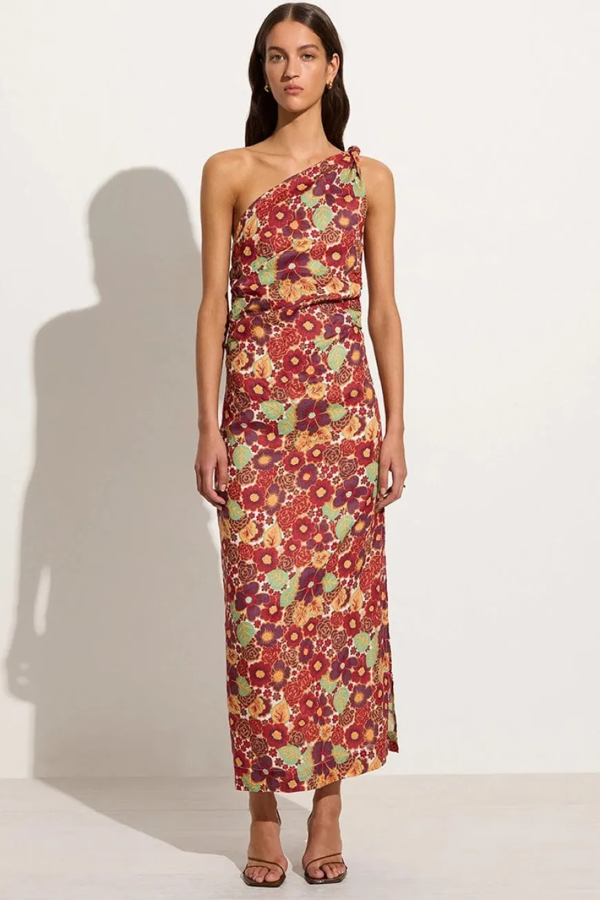 Jomana Midi Dress La Mira Floral Ruby - Final Sale