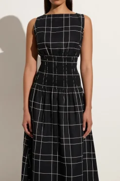La Canella Midi Dress Letizia Check Black - Final Sale