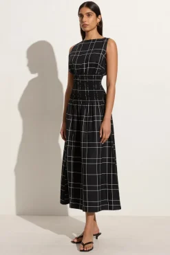 La Canella Midi Dress Letizia Check Black - Final Sale