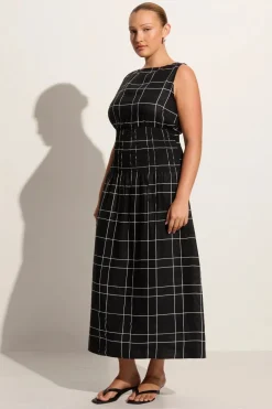 La Canella Midi Dress Letizia Check Black - Final Sale