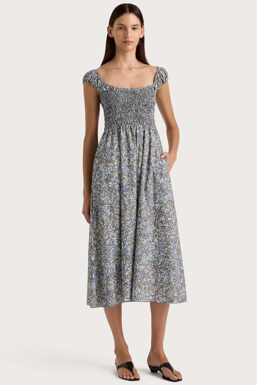 Lene Midi Dress Meander Blue