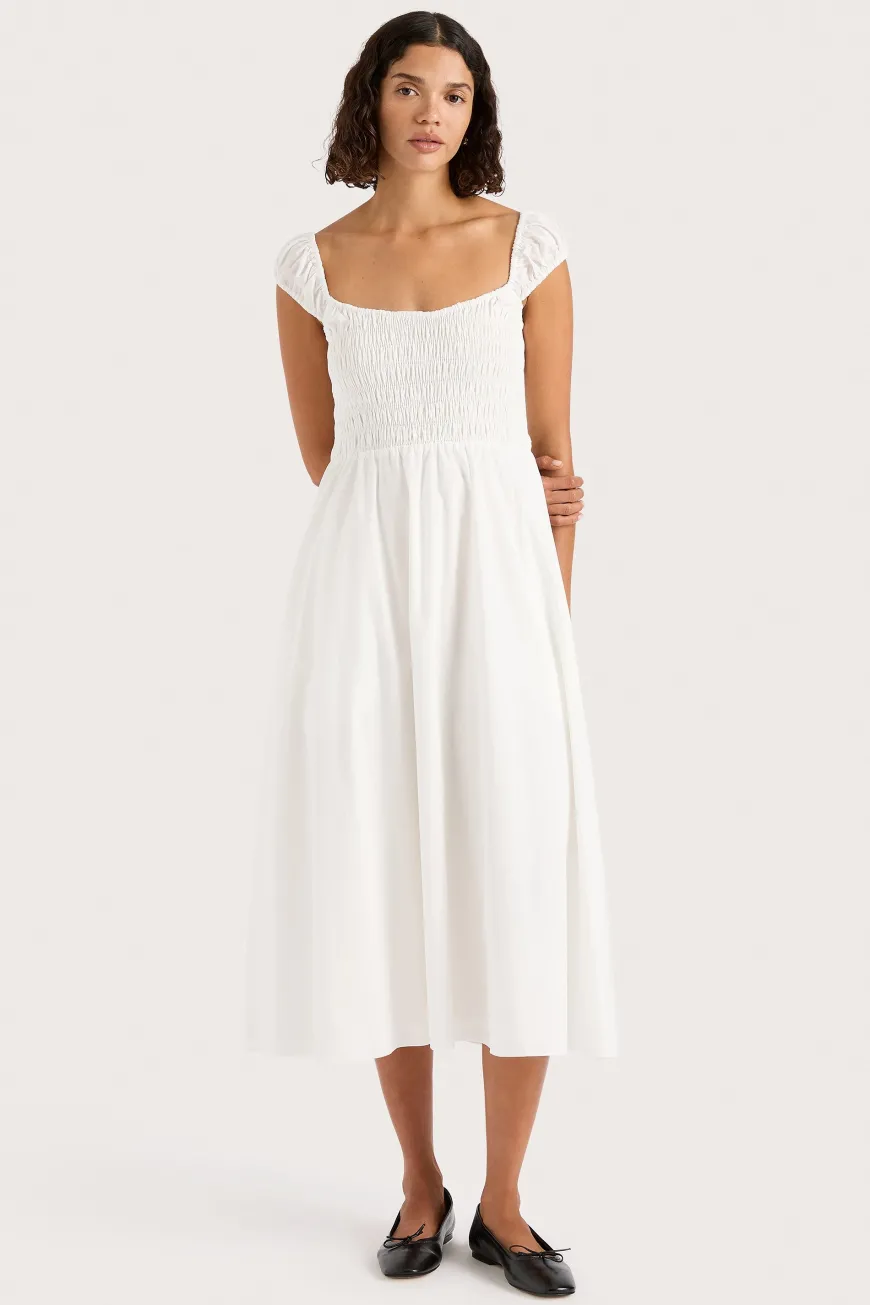 Lene Midi Dress White