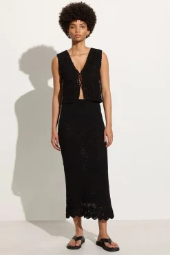 Lula Handmade Crochet Skirt Black - Final Sale