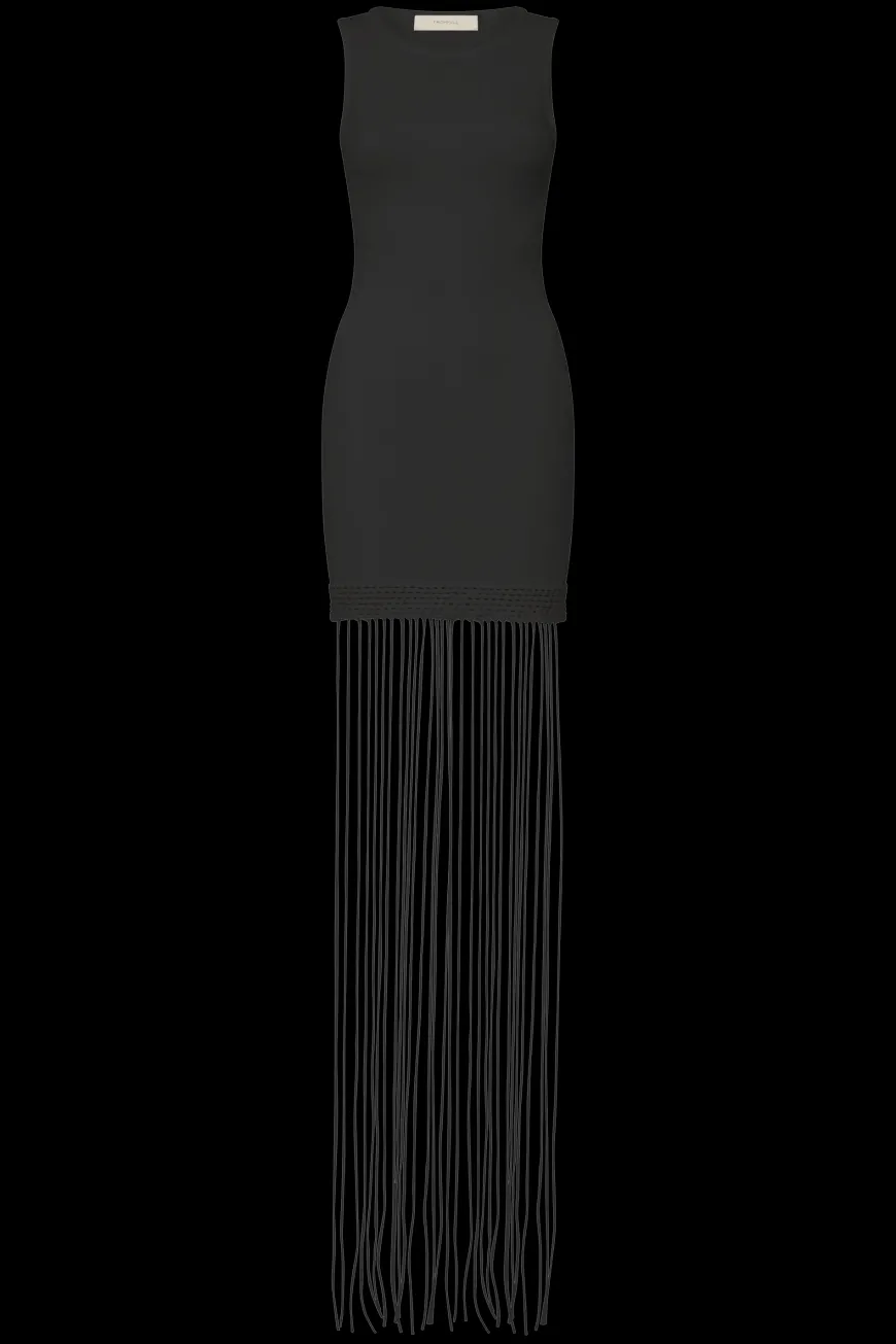 Maceio Fringed Dress Black