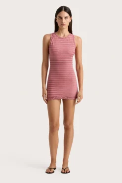 Maceio Mini Dress Vermillion Stripe