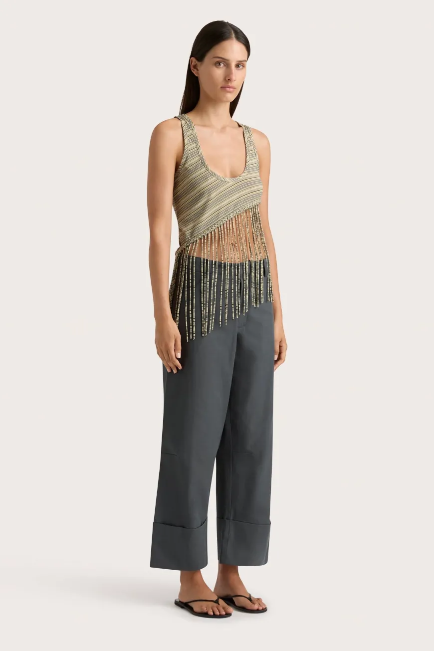 Maceio Top Lemon Navy Stripe