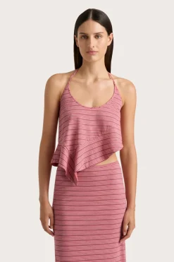 Maceio Top Vermillion Stripe