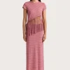 Maceio T-Shirt Vermillion Stripe