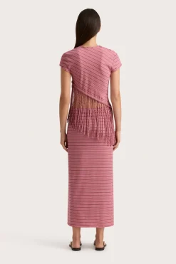 Maceio T-Shirt Vermillion Stripe