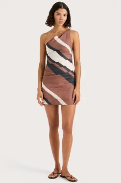 Marga Mini Dress Futura Stripe Chocolate