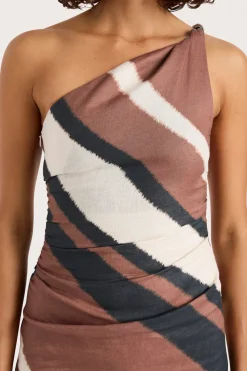 Marga Mini Dress Futura Stripe Chocolate