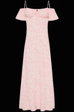 Menton Midi Dress Calla Vermillion