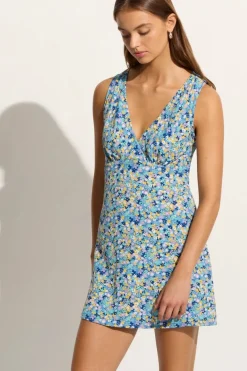 Nadja Mini Dress Cala Nica Floral Blue (Exclusive) - Final Sale