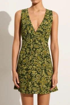 Nadja Mini Dress Selcetta Paisley Green