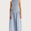 Noa Maxi Dress Blue Pinstripe