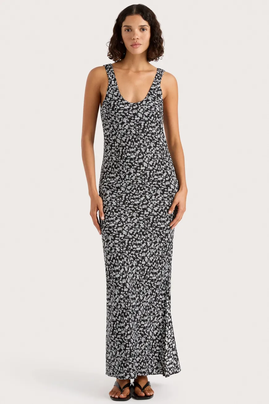 Olivia Maxi Dress Amaryllis Floral Black